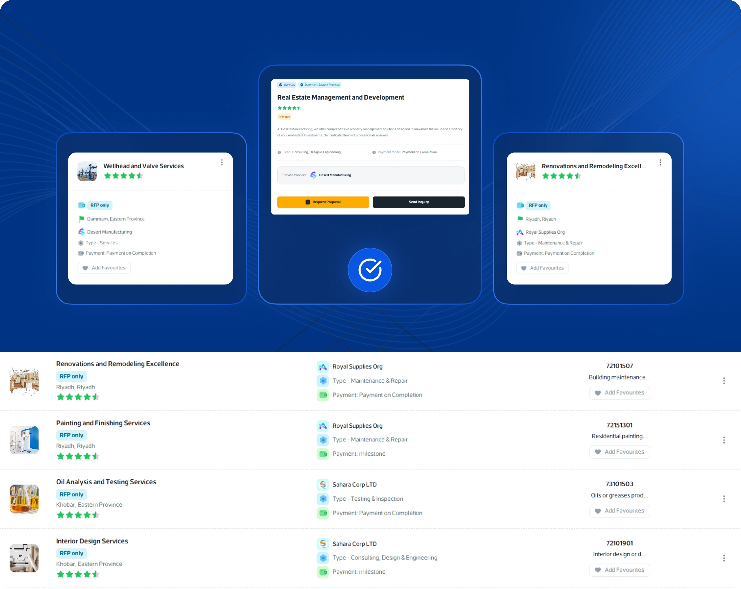 B2B General Services catalog and provider discovery in Jazalla